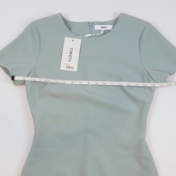 LIKELY Manhattan Short Sleeve Mini Sheath Dress Aqua Marine - Size 6 - NWT - Picture 7 of 9